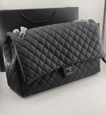 Chanel XXL Airline Classic Travel Flap Bag Caviar Leather Black Silver Hardware 46Cm - Image 2