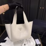 Prada Small Leather Tote Bag White 24Cm 1BG335 2DKV F0QO3 V ONM - Image 2