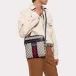 Gucci Ophidia Small Messenger Bag Beige and Blue GG Supreme Canvas 23Cm ‎547926 96IWN 4076 - Image 7