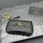 Gucci GG Marmont Key Case Chevron Matelasse Wallet Black 12Cm - Image 2