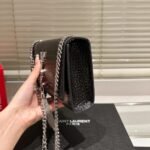 Saint Laurent Kate Tassel Silver Hardware Black 19Cm - Image 3