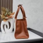 Prada Medium Blend And Leather Tote Bag Tan And Caramel 33Cm 1BG572 2HJA F0KFZ V OOZ - Image 3