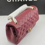 Chanel Classic 11.12 Handbag Gold Tone Metal Burgundy 25Cm A01112 Y04059 NZV44 - Image 3