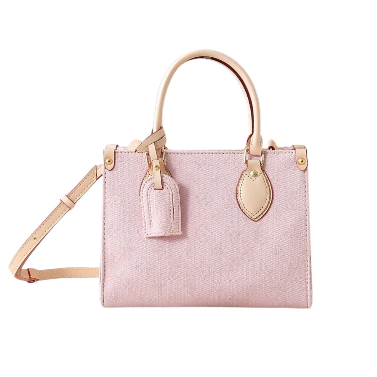 24-1-1-1 Louis Vuitton Onthego PM Pink Denim 25Cm - Image 1
