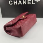 Chanel Classic 11.12 Handbag Gold Tone Metal Burgundy 25Cm A01112 Y04059 NZV44 - Image 4