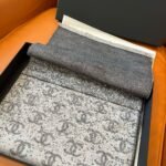 Chanel 24B Full CC Scarf Grey And Black 180Cm - Image 6