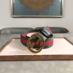 Gucci Web Belt With G Buckle Green 4Cm - Image 4