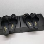 Chanel Camellia Leather Slides Black - Image 3