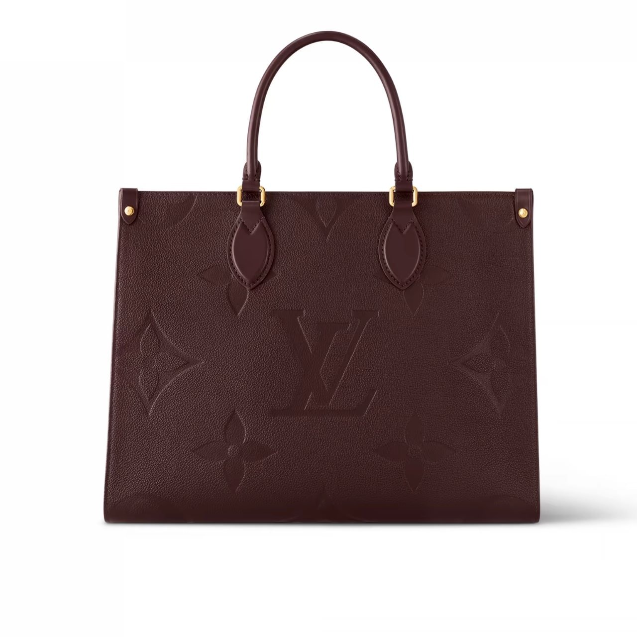 294 Louis Vuitton Onthego MM Monogram Empreinte Wine Red 35Cm M46601 - Image 1