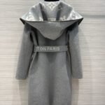 Louis Vuitton Belted Double Sided Hooded Wrap Coat Gray 1A92VF - Image 3