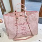 Chanel Deauville Shopping Tote Bag Tweed Pink 37Cm - Image 2