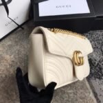 Gucci GG Marmont Mini Shoulder Bag White Matelassé 22Cm 446744 DTDIT 9022 - Image 2