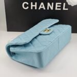 Chanel Classic 11.12 Handbag Gold Tone Metal Light Blue 30Cm - Image 6