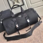 Prada Re Nylon And Saffiano Leather Duffle Bag 50Cm 2VC015 2DMG F0002 V MON - Image 3
