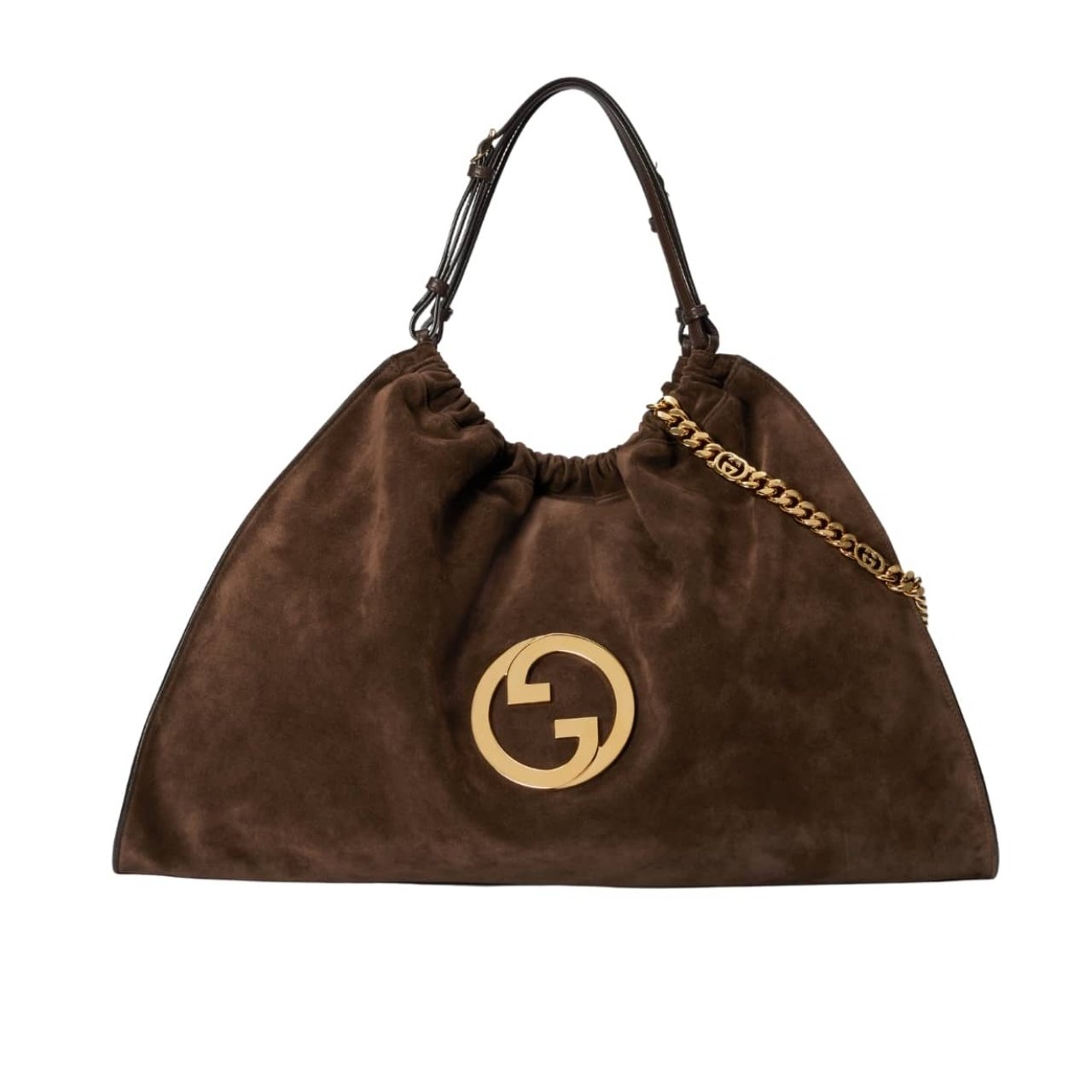 377-2 Gucci Blondie Large Suede Tote Bag Brown 50Cm - Image 1