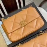 Chanel 19 Flap Bag Shiny Gold And Silver Tone Camel 26Cm AS1160 B04852 NB356 - Image 7