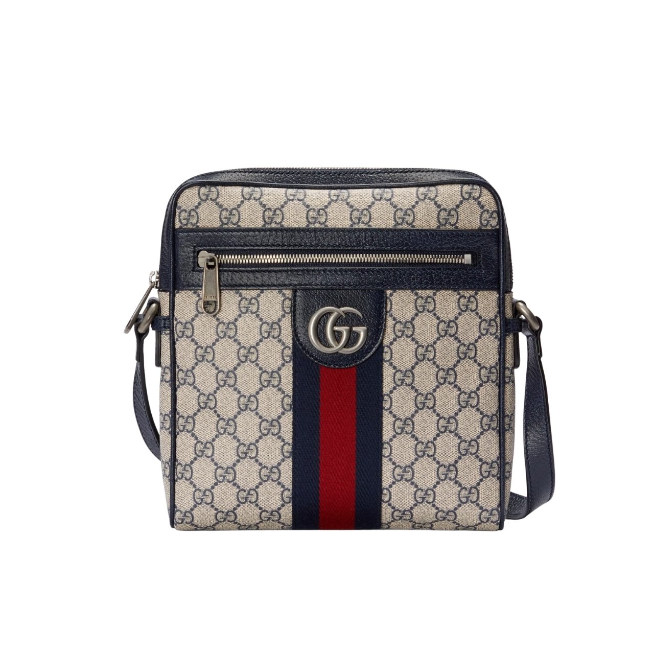 382 Gucci Ophidia Small Messenger Bag Beige and Blue GG Supreme Canvas 23Cm 547926 96IWN 4076 - Image 1