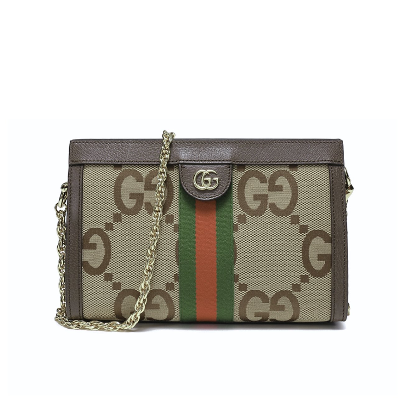 388 Gucci Ophidia Jumbo GG Small Shoulder Bag Camel And Ebony 26Cm 503877 UKMIG 2570 - Image 1