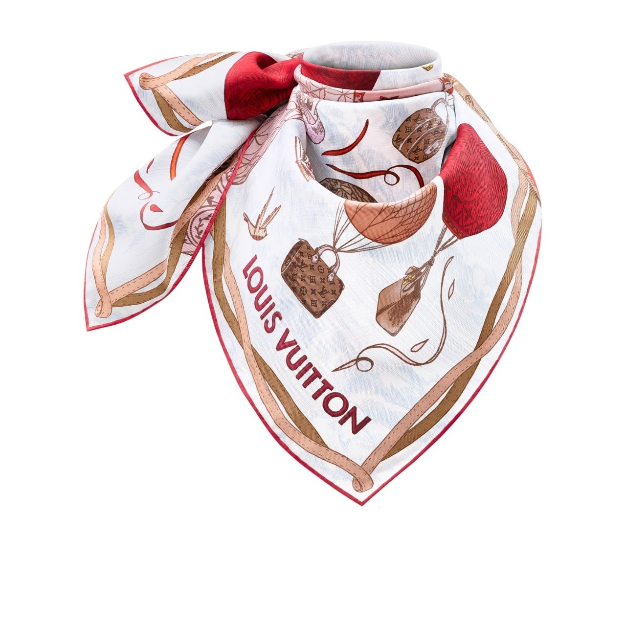 389 Louis Vuitton Up And Away Square Rouge 90Cm M78449 - Image 1
