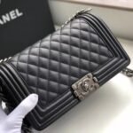 Chanel Boy Medium Handbag Black Silver Hardware 25Cm A67086 Y09953 94305 - Image 2