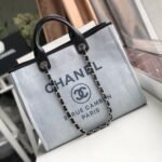 Chanel Deauville Tote White Gray 38cm A66941 - Image 2