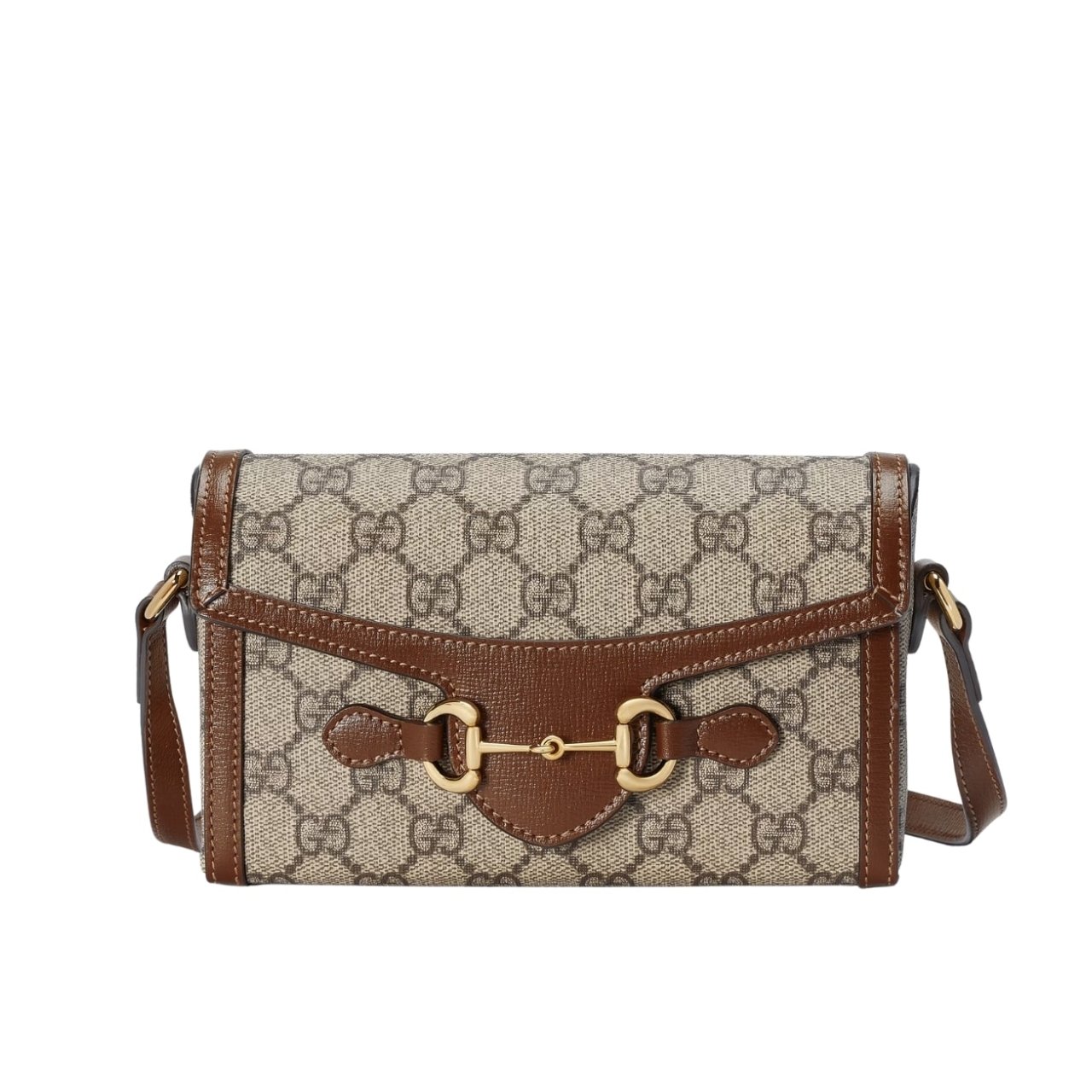 439 Gucci Horsebit 1955 Mini Bag Beige And Dark Brown GG Supreme 18Cm 699296 92TCG 8563 - Image 1