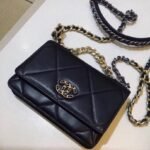Chanel 19 Wallet On Chain Bag Shiny Gold And Silver Tone Black 19Cm AP3267 B04852 94305 - Image 4