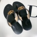 Gucci Double G Thong Leather Black ‎497444 A3N00 1000 - Image 2