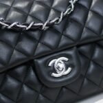Chanel Small Classic Flap Bag Black Leather With Silver Hardware 25Cm A01113 Y01480 94305 - Image 4