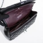 Chanel Small Classic Flap Bag Black Leather With Silver Hardware 25Cm A01113 Y01480 94305 - Image 5