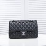 Chanel Small Classic Flap Bag Black Leather With Silver Hardware 25Cm A01113 Y01480 94305 - Image 2