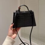 Hermes Kelly Mini Handbag Matte Alligator Black 20Cm - Image 5