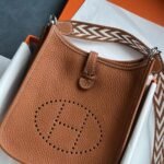 Hermes Mini Evelyne Bag Dark Brown 17cm - Image 2