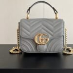 Gucci GG Marmont Mini Shoulder Bag Grey 17Cm - Image 2