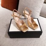 Gucci Ankle Buckle Strap Sylvie Chain Sandals In Gold - Image 2