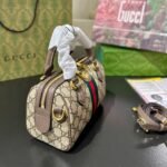 Gucci Ophidia Gucci Small Boston Bag Beige And Dark Brown GG Monogram 22Cm 772053 96IWG 8745 - Image 3