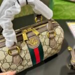 Gucci Ophidia Gucci Small Boston Bag Beige And Dark Brown GG Monogram 22Cm 772053 96IWG 8745 - Image 4