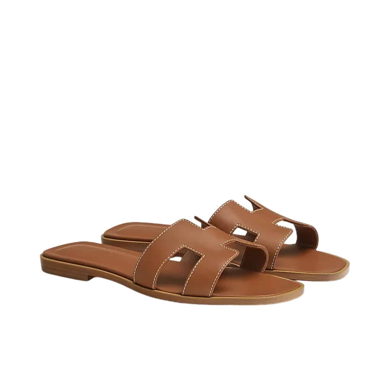 HMB-2 Hermes Slippers Flat Oran Brown H021056Z - Image 1