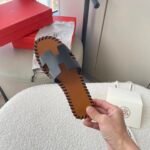 Hermes Oran Sandals Stitching In Black And Brown - Image 3