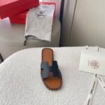 Hermes Oran Sandals Stitching In Black And Brown - Image 6
