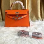 Hermes Kelly Mini Epsom Handbag Orange 19Cm - Image 2