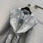 Louis Vuitton Belted Double Sided Hooded Wrap Coat Gray 1A92VF - Image 4