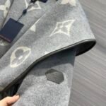 Louis Vuitton Belted Double Sided Hooded Wrap Coat Gray 1A92VF - Image 6