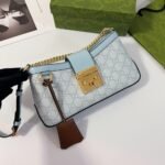 Gucci Padlock Small Shoulder Bag GG Supreme Dusty Blue 27Cm 811705 FAD3R 8744 - Image 3