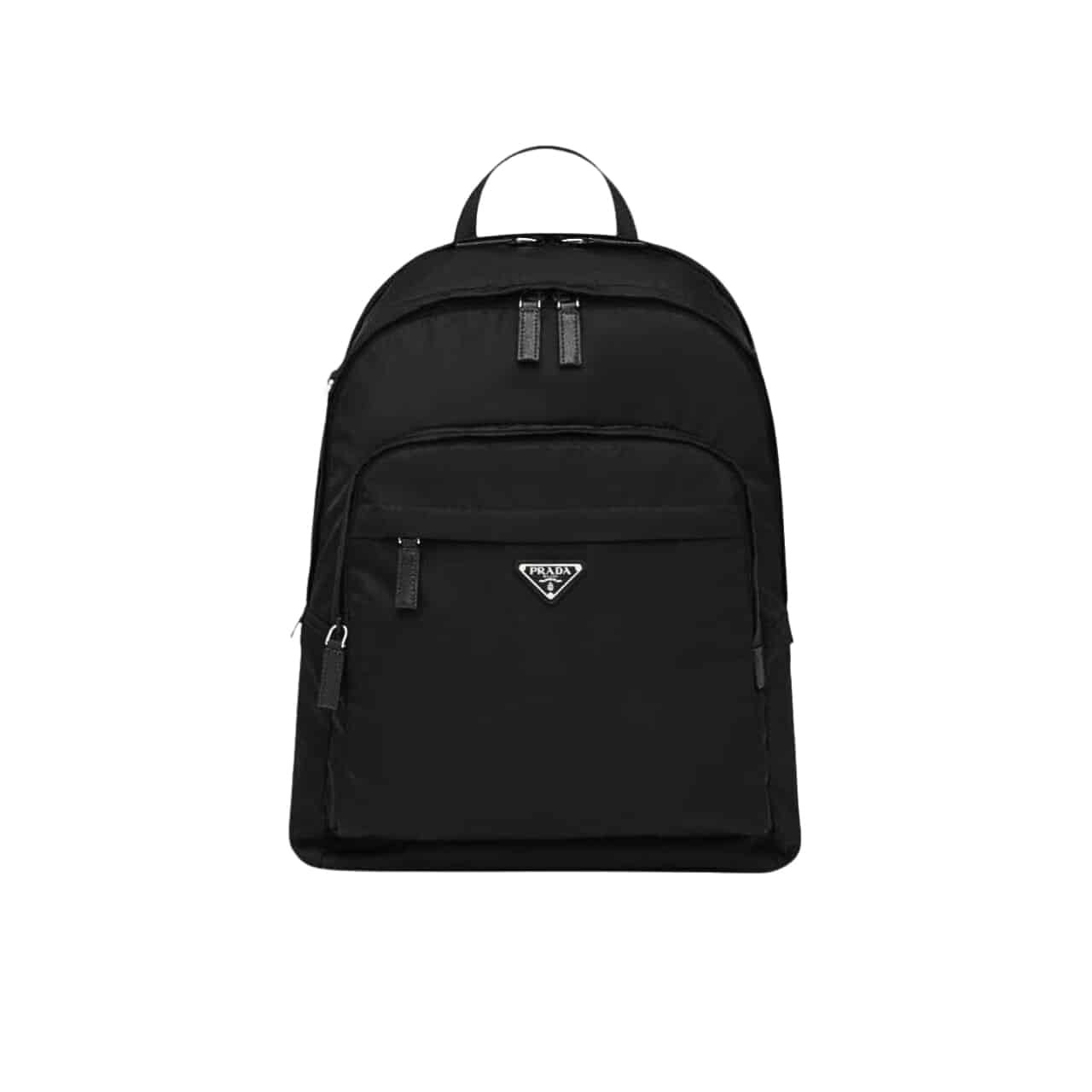 PRB-7-2 Prada Re Nylon And Saffiano Leather Backpack Black 43Cm 2VZ048 2DMG F0002 - Image 1