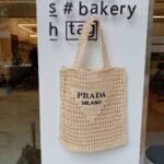 Prada Natural Logo Crochet Tote Bag - Image 7