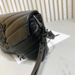 Saint Laurent Loulou Toy Strap Bag In Quilted Y Black With Black Hardware 20Cm - Image 5