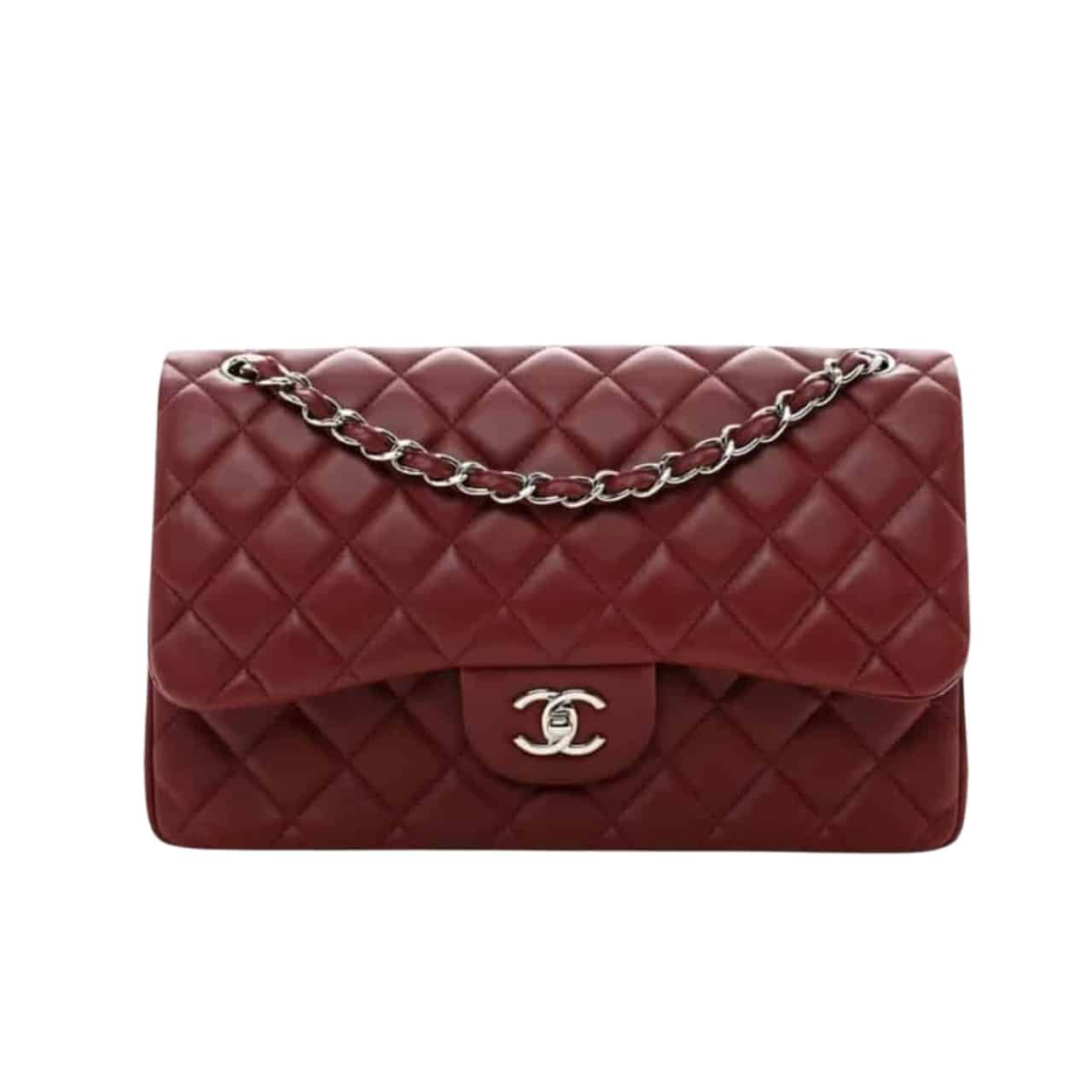 TBNB-5-5 Chanel Classic Double Flap Bag Plum Red 25Cm - Image 1