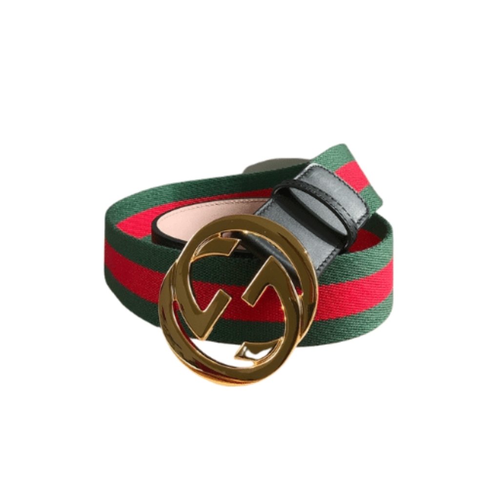 Thumbnail-20-1 Gucci Web Belt With G Buckle Green 4Cm - Image 1