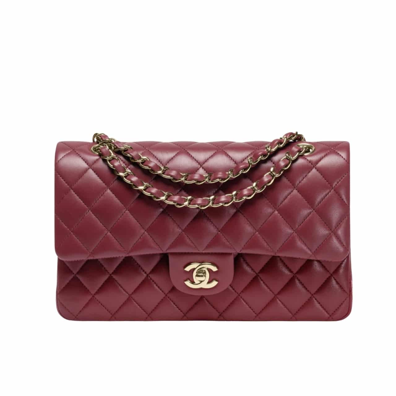 Thumbnail-25-5 Chanel Classic 11.12 Handbag Gold Tone Metal Burgundy 25Cm A01112 Y04059 NZV44 - Image 1